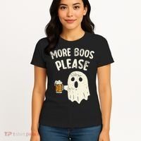 More Boos Please Ghost Beer Halloween Costume Women's T-Shirt thumb 4