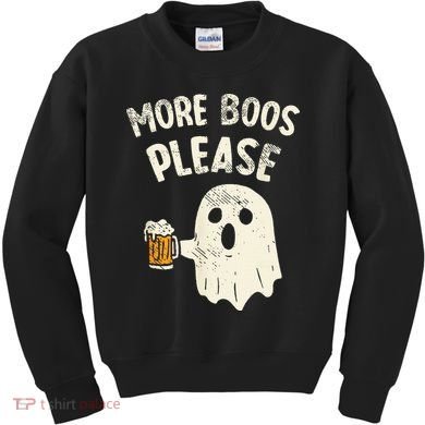 More Boos Please Ghost Beer Halloween Costume Kids Sweatshirt