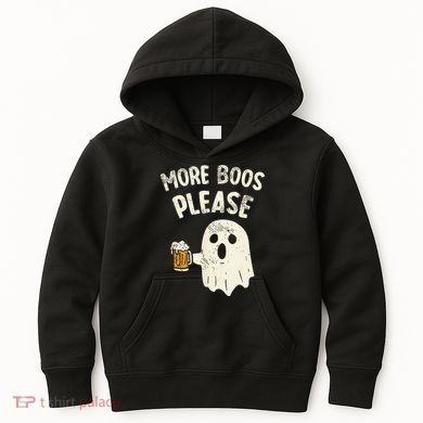 More Boos Please Ghost Beer Halloween Costume Kids Hoodie