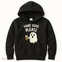 More Boos Please Ghost Beer Halloween Costume Kids Hoodie thumb 0