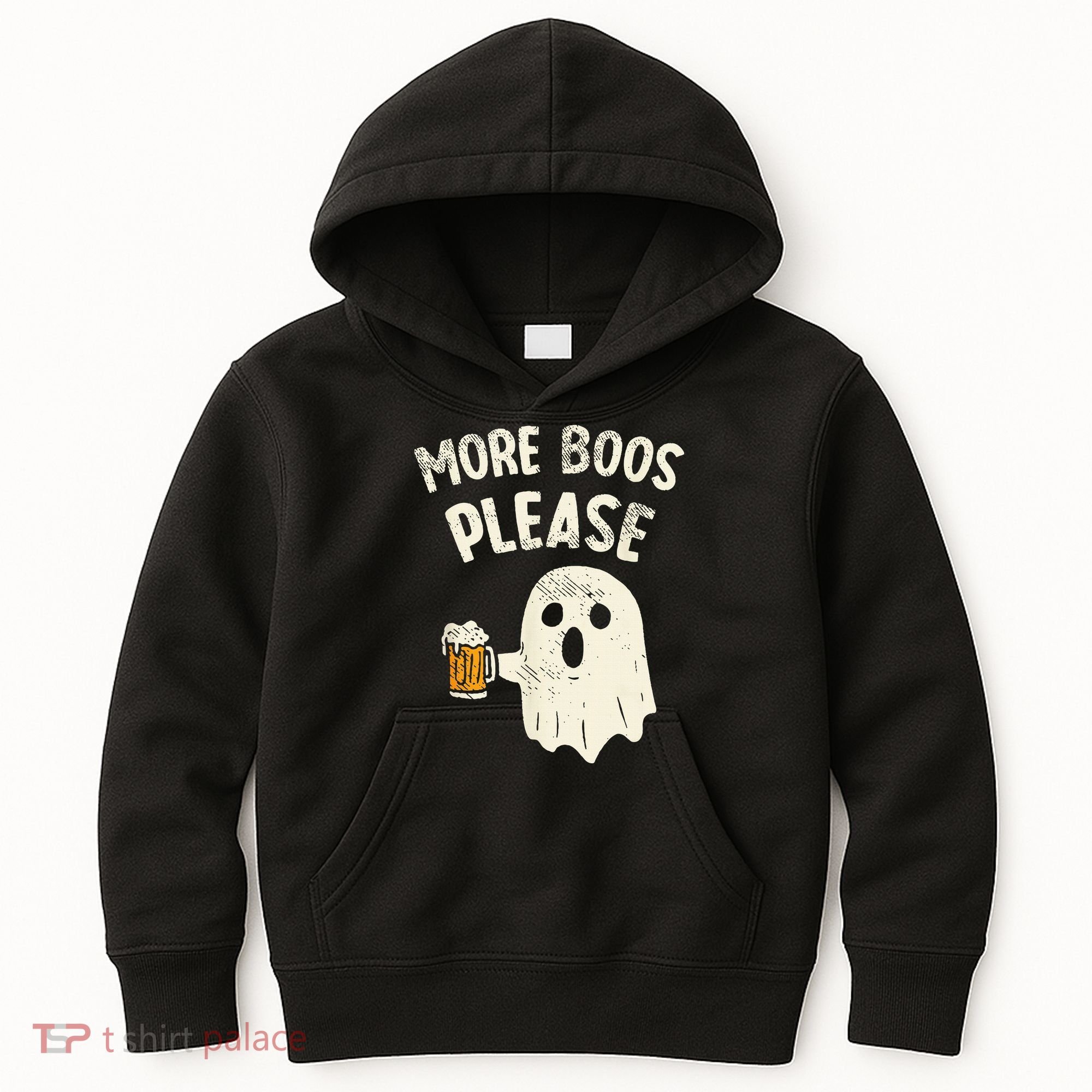 More Boos Please Ghost Beer Halloween Costume Kids Hoodie