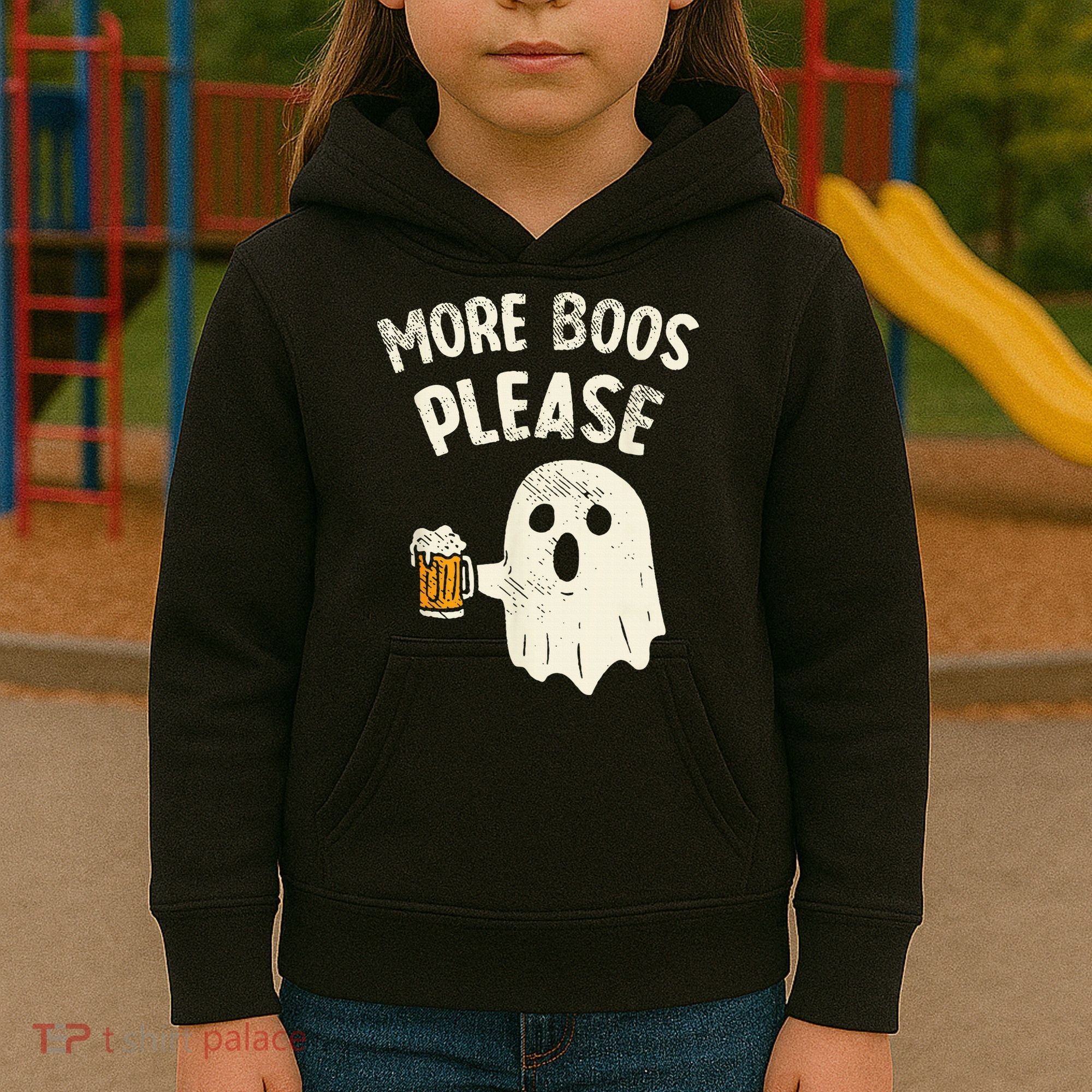 More Boos Please Ghost Beer Halloween Costume Kids Hoodie