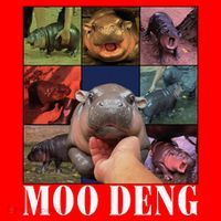 Moodeng Baby Pygmy Hippo Cute Zoo For Family Santa Hat thumb 1