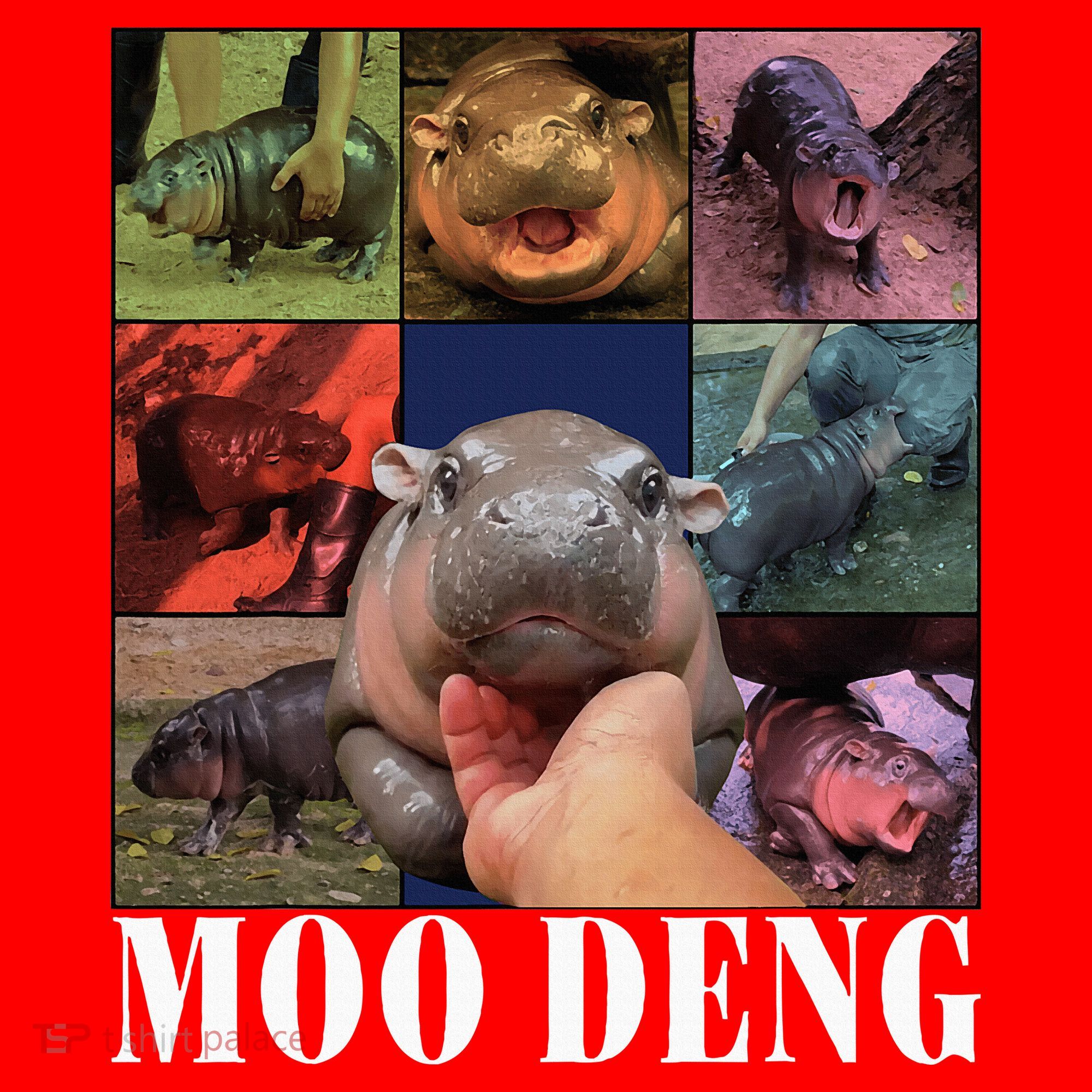 Moodeng Baby Pygmy Hippo Cute Zoo For Family Santa Hat