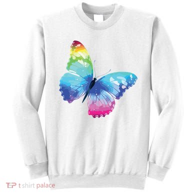 Monarch Butterfly Rainbow Cute Pastel Festival Rave Colorful Sweatshirt