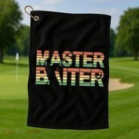 Master Baiter Retro Funny Fishing Golf Towel thumb 1