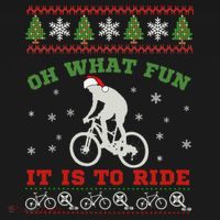 Mountain Bike Rider Oh What Fun Christmas Ugly Sweater Apron thumb 3