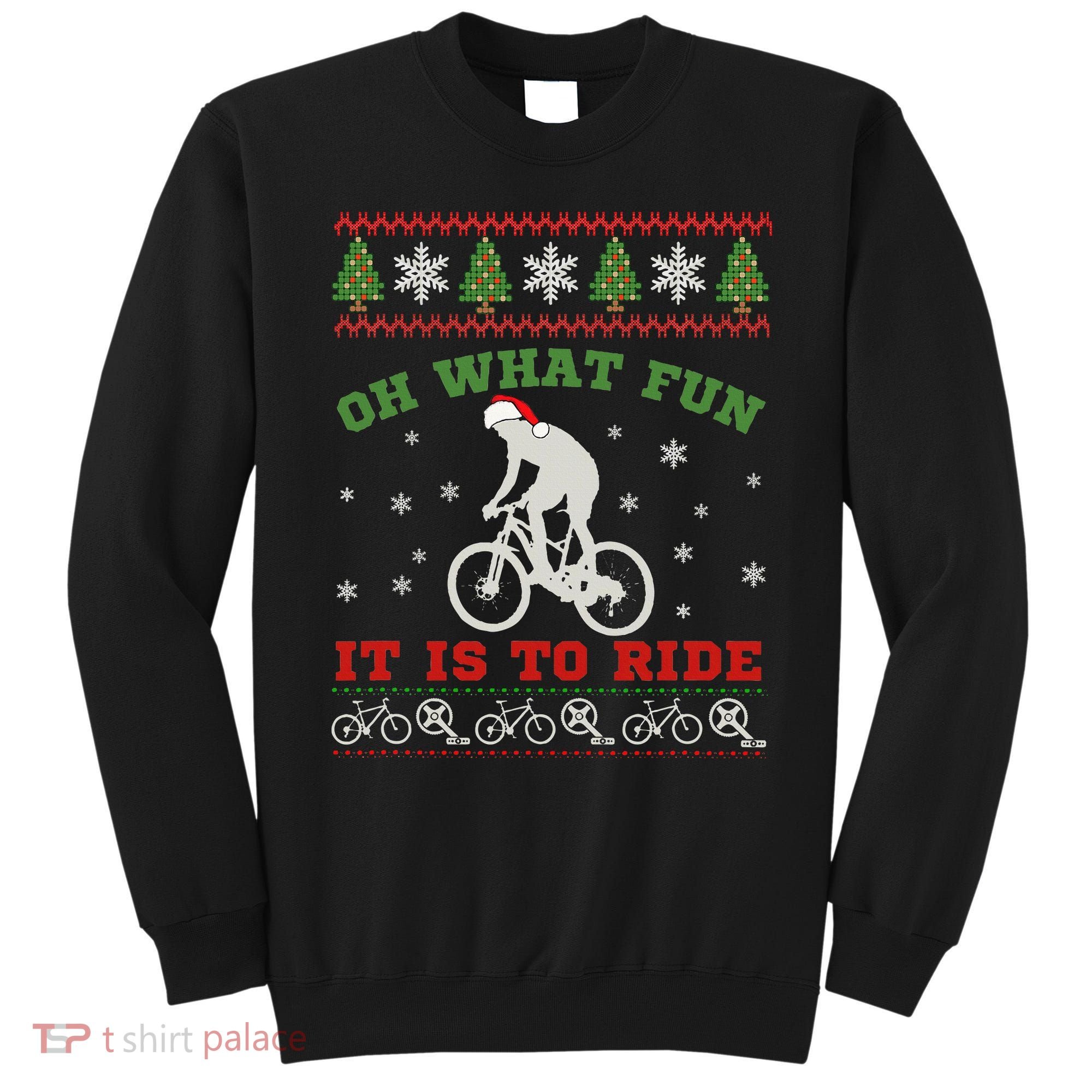 Mountain Bike Rider Oh What Fun Christmas Ugly Sweater Sweatshirt