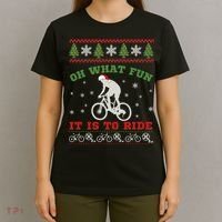 Mountain Bike Rider Oh What Fun Christmas Ugly Sweater T-Shirt thumb 4