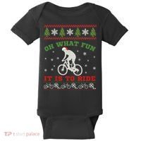 Mountain Bike Rider Oh What Fun Christmas Ugly Sweater Baby Bodysuit thumb 0