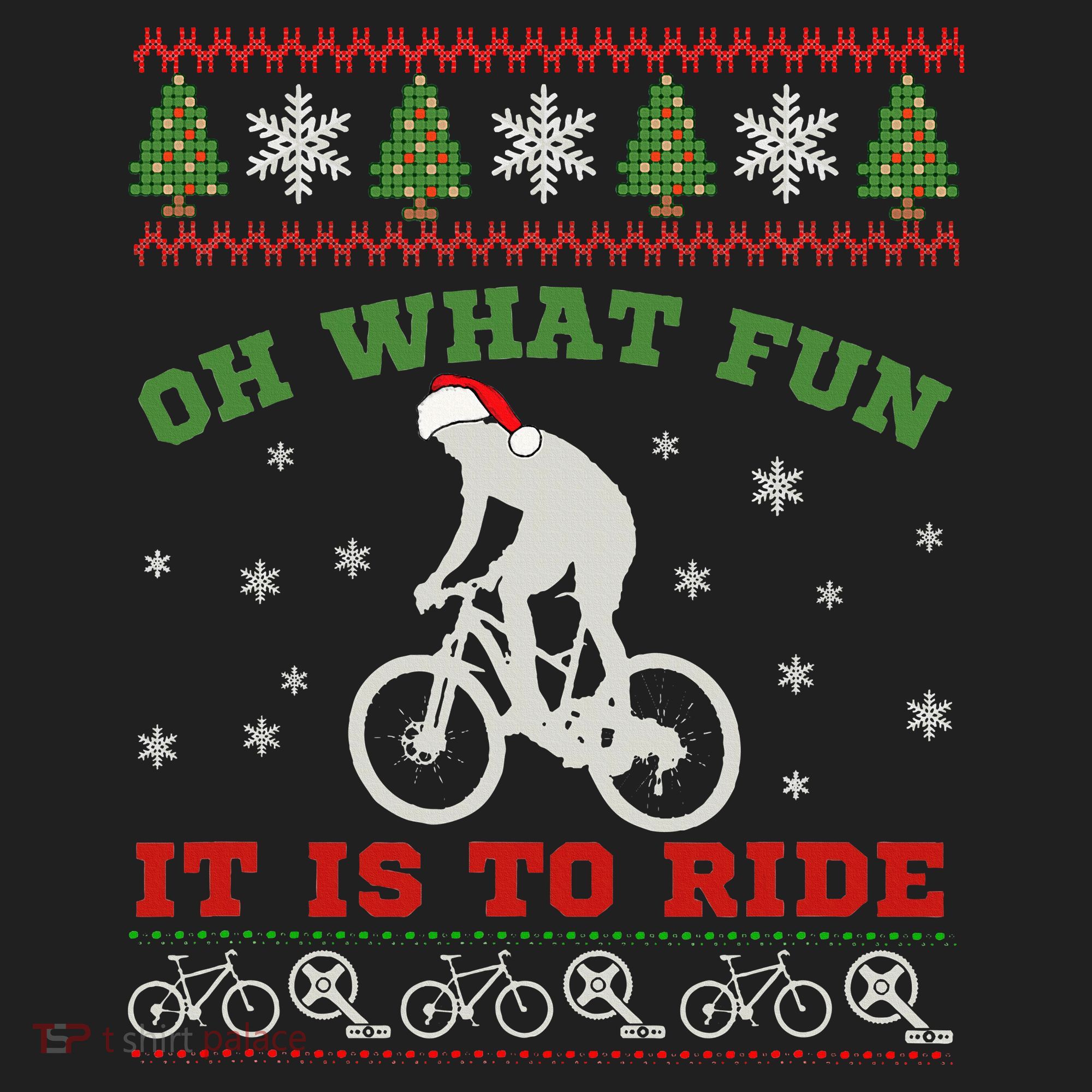 Mountain Bike Rider Oh What Fun Christmas Ugly Sweater Hat