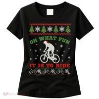 Mountain Bike Rider Oh What Fun Christmas Ugly Sweater Women's T-Shirt thumb 0