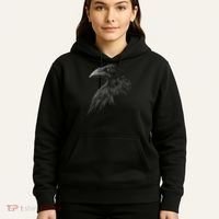 Mystical Black Raven Illustration Crow Artwork Hoodie thumb 5
