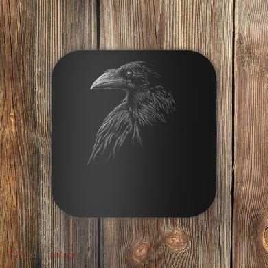 Mystical Black Raven Illustration Crow Artwork Coaster