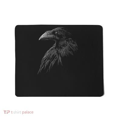 Mystical Black Raven Illustration Crow Artwork Mousepad