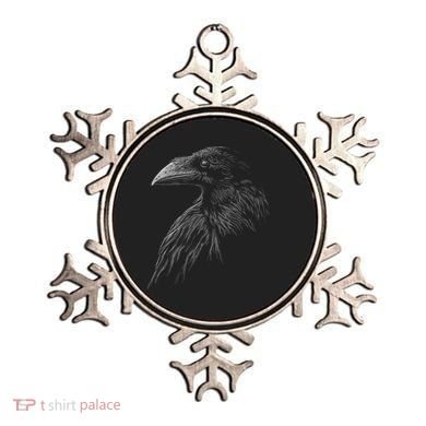 Mystical Black Raven Illustration Crow Artwork Ornament