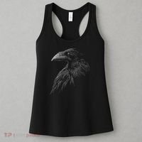 Mystical Black Raven Illustration Crow Artwork Women's Tank Top thumb 3