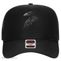 Mystical Black Raven Illustration Crow Artwork Hat thumb 0