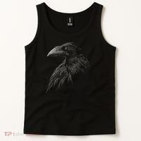 Mystical Black Raven Illustration Crow Artwork Tank Top thumb 2