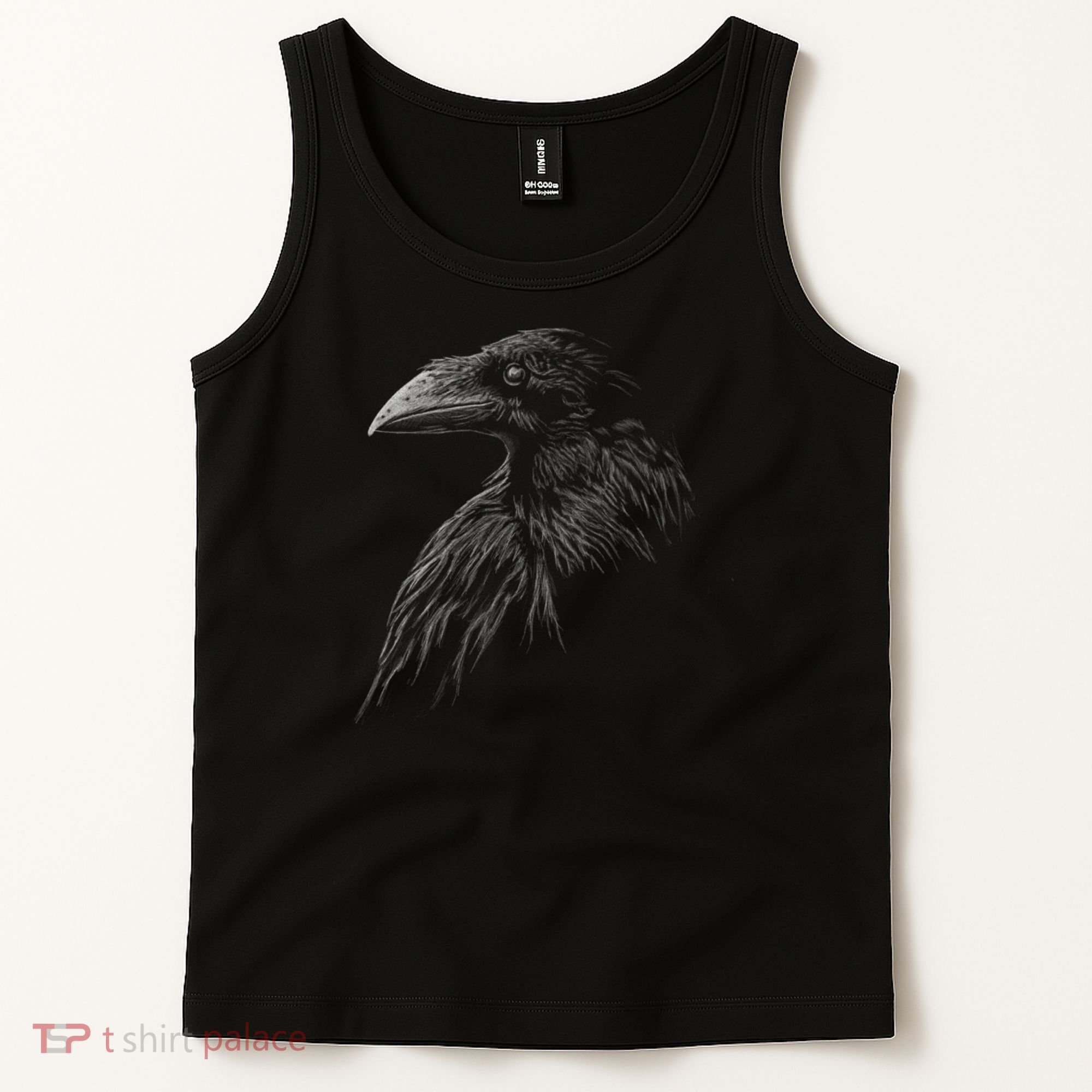 Mystical Black Raven Illustration Crow Artwork Tank Top