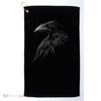 Mystical Black Raven Illustration Crow Artwork Golf Towel thumb 0