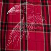 Mystical Black Raven Illustration Crow Artwork Men's Flannel Plaid Pajama Pants thumb 2