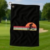 Mountain Bike Retro Cycling Bicycle Rider Gift Cute Gift Golf Towel thumb 1