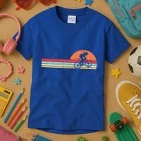 Mountain Bike Retro Cycling Bicycle Rider Gift Cute Gift Kids T-Shirt thumb 3