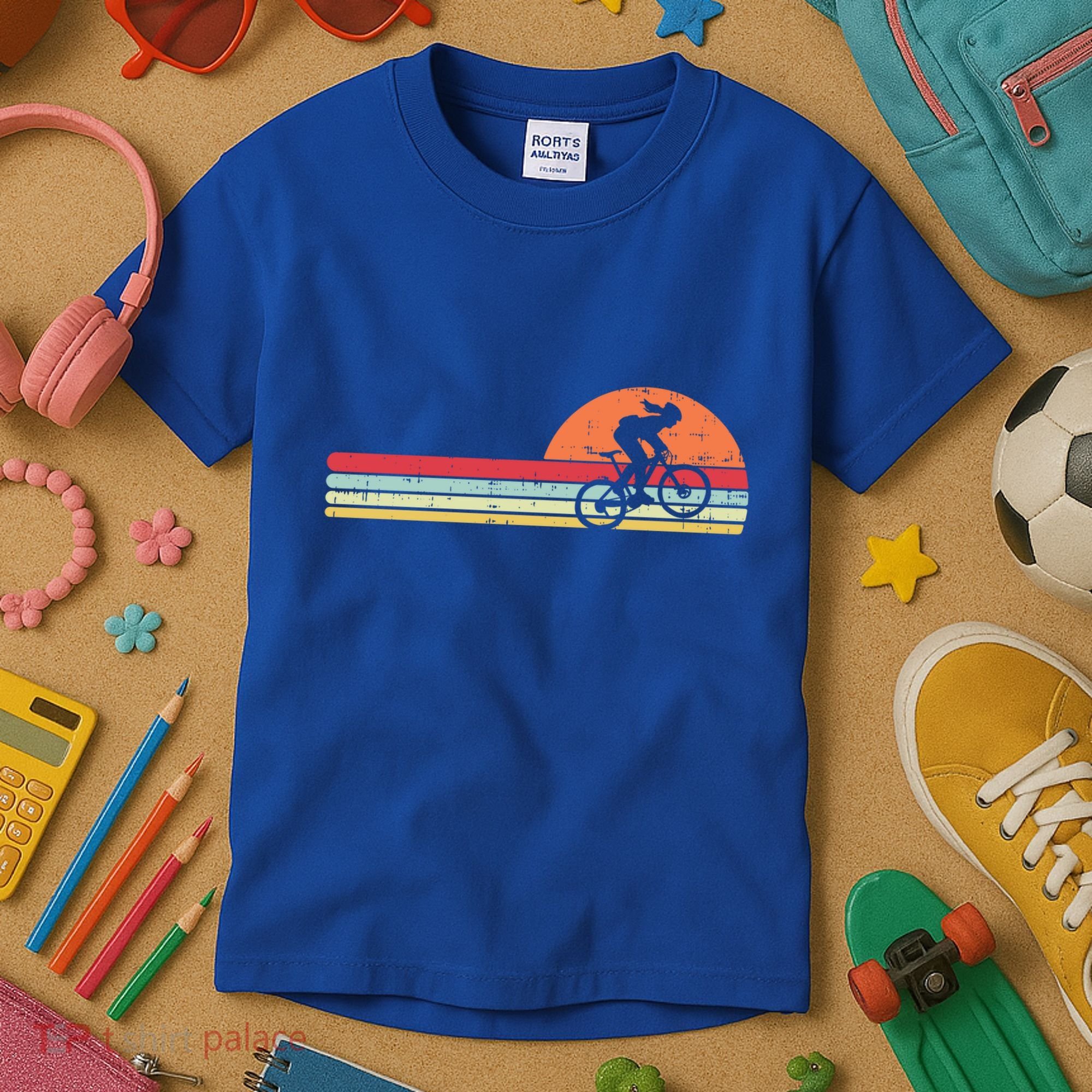Mountain Bike Retro Cycling Bicycle Rider Gift Cute Gift Kids T-Shirt