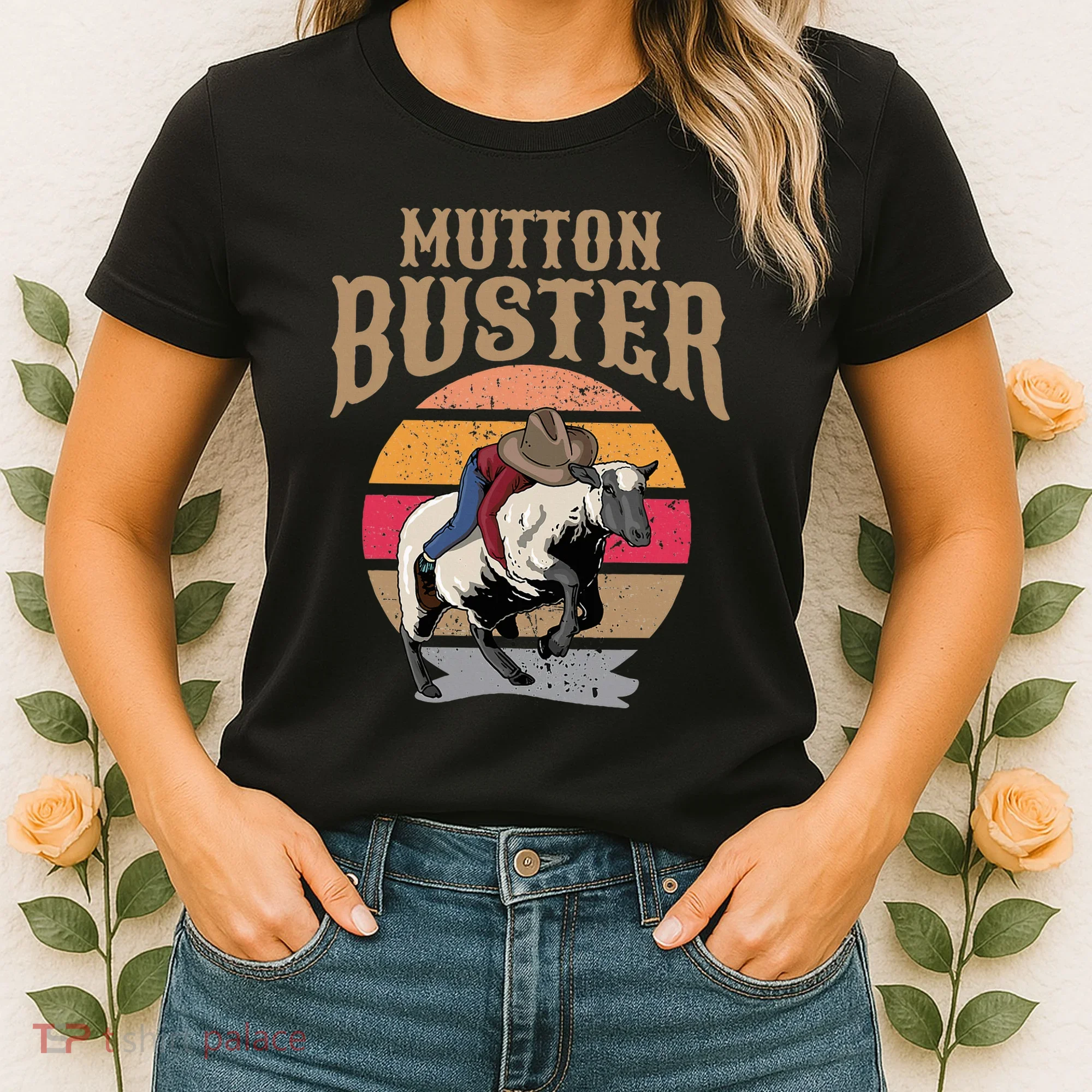 Mutton Busting Rodeo S.H.E.E.P Riding Event Buster Women's T-Shirt