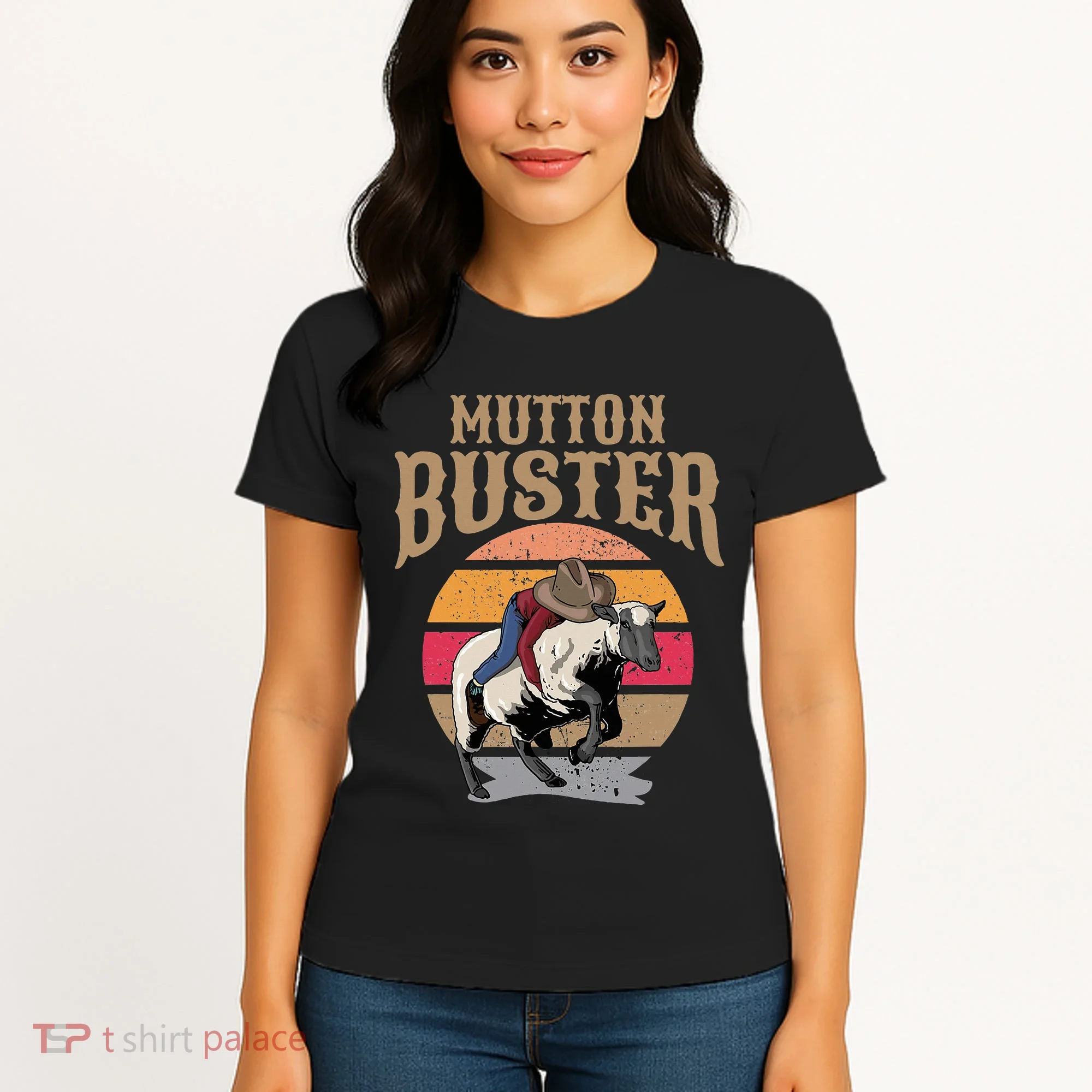Mutton Busting Rodeo S.H.E.E.P Riding Event Buster Women's T-Shirt