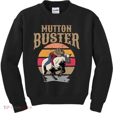 Mutton Busting Rodeo S.H.E.E.P Riding Event Buster Kids Sweatshirt