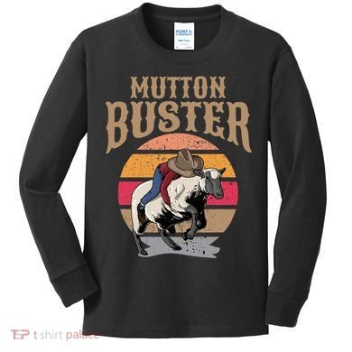 Mutton Busting Rodeo S.H.E.E.P Riding Event Buster Kids Long Sleeve Shirt