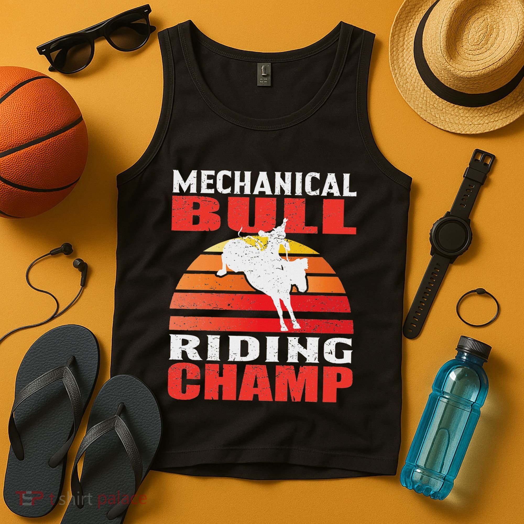 Mechanical Bull Riding Tank Top