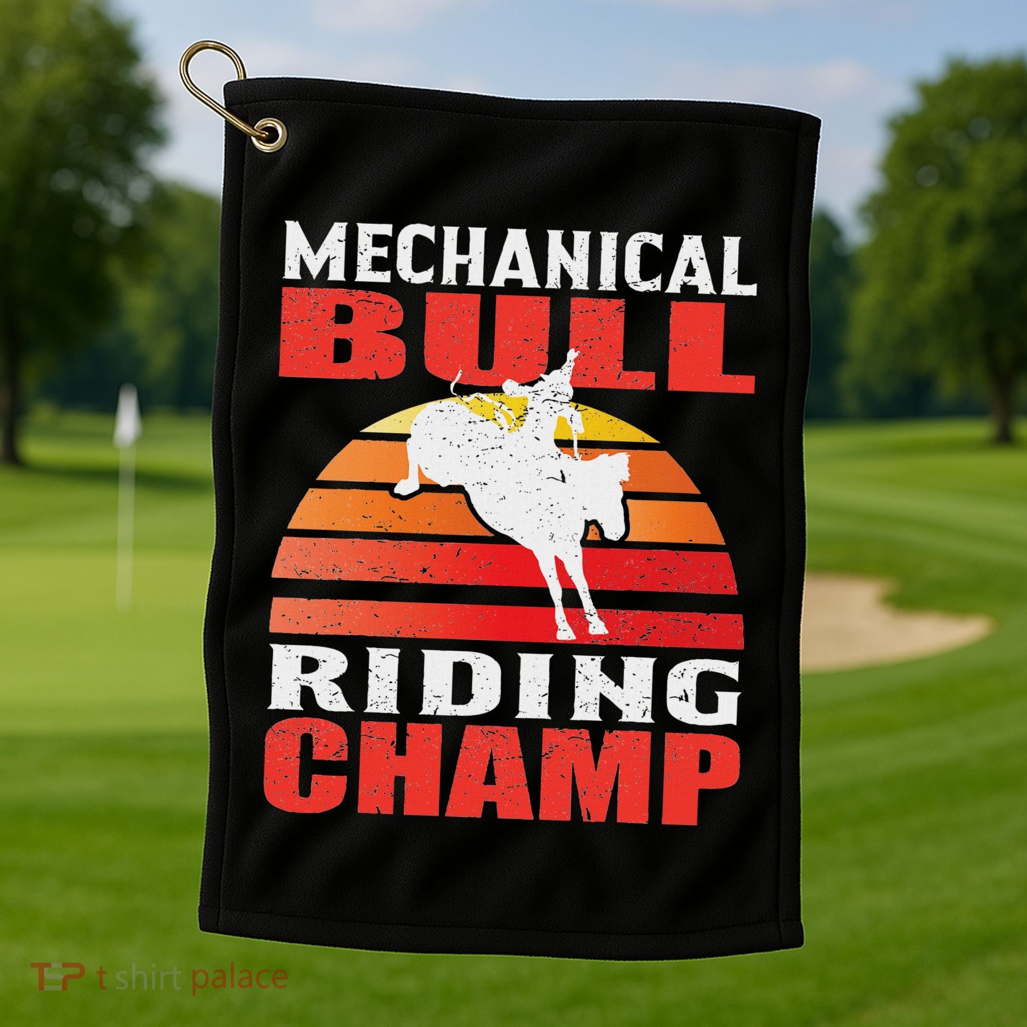Mechanical Bull Riding Golf Towel