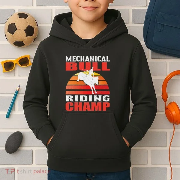 Mechanical Bull Riding Kids Hoodie
