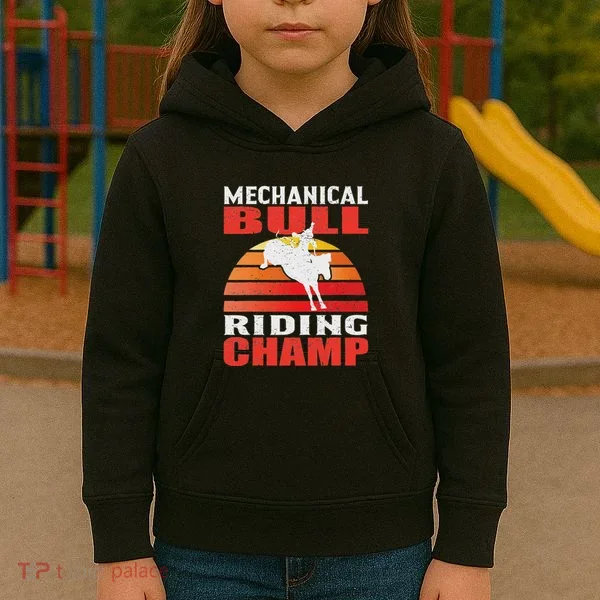 Mechanical Bull Riding Kids Hoodie