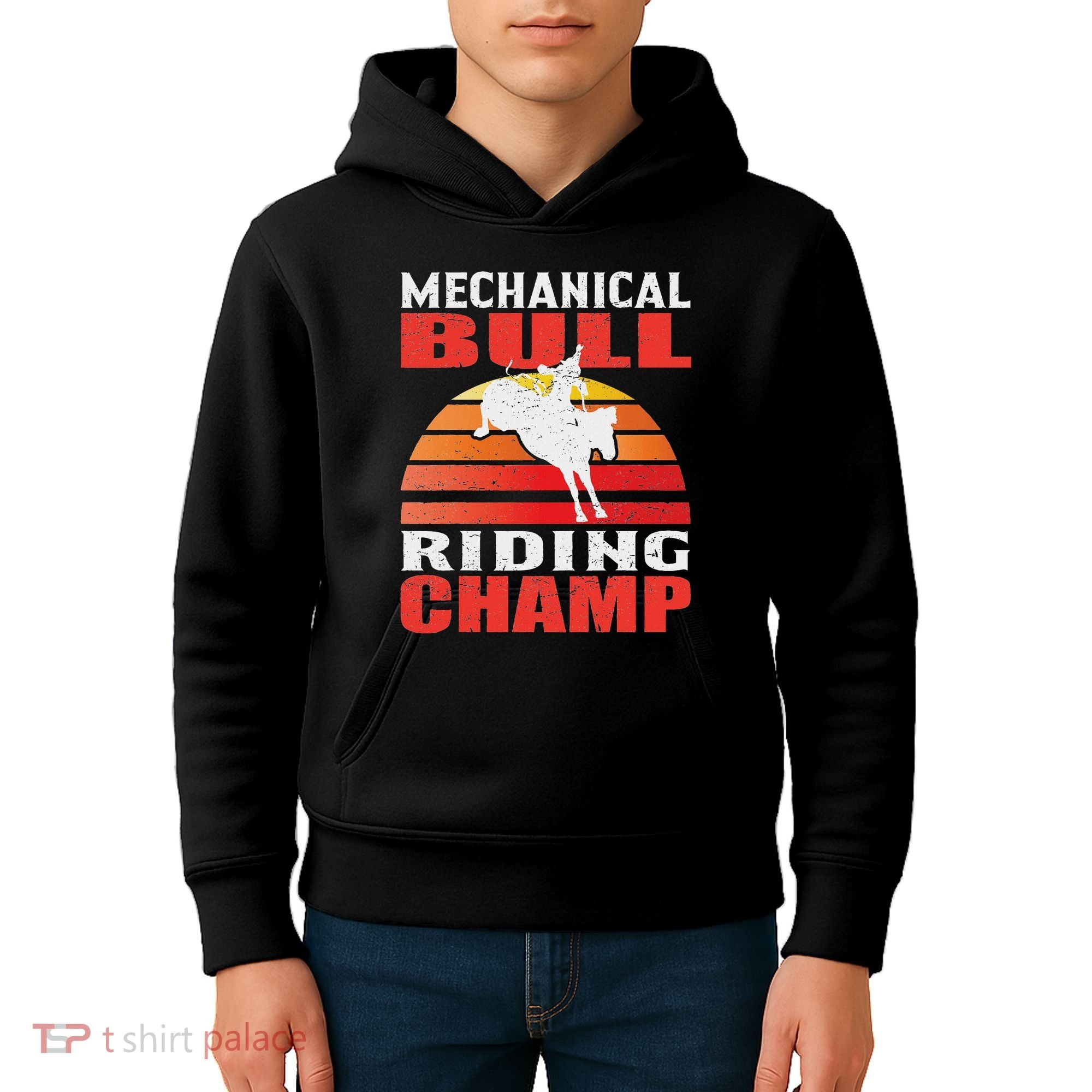 Mechanical Bull Riding Kids Hoodie