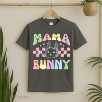 Mama Bunny Retro Colorful Cute Holiday T-Shirt thumb 2
