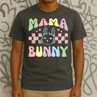 Mama Bunny Retro Colorful Cute Holiday T-Shirt thumb 3