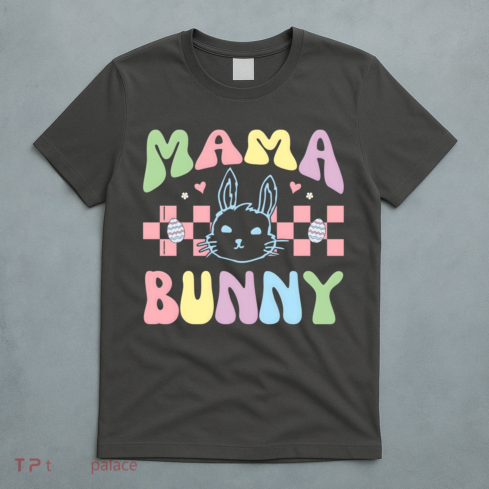 Mama Bunny Retro Colorful Cute Holiday T-Shirt