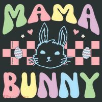 Mama Bunny Retro Colorful Cute Holiday T-Shirt thumb 7