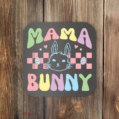 Mama Bunny Retro Colorful Cute Holiday Coaster