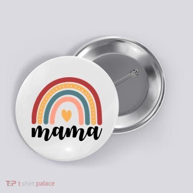 Mama Boho Rainbow Button