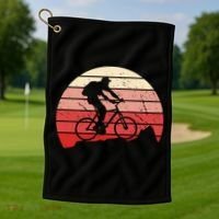 Mountain Bike Retro Golf Towel thumb 1