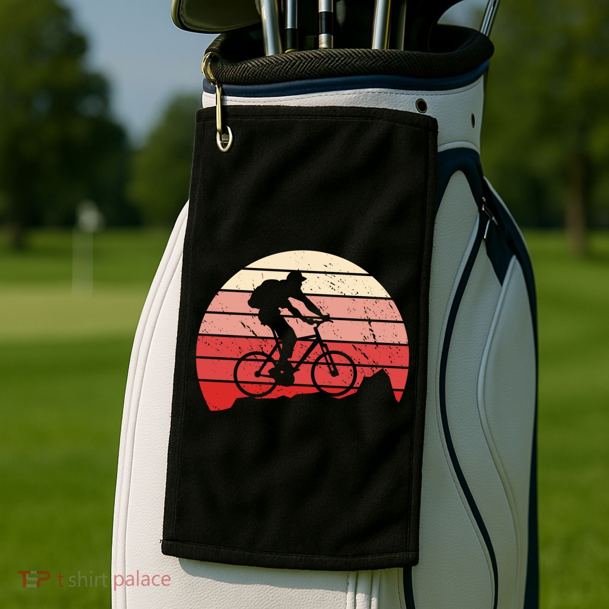 Mountain Bike Retro Golf Towel