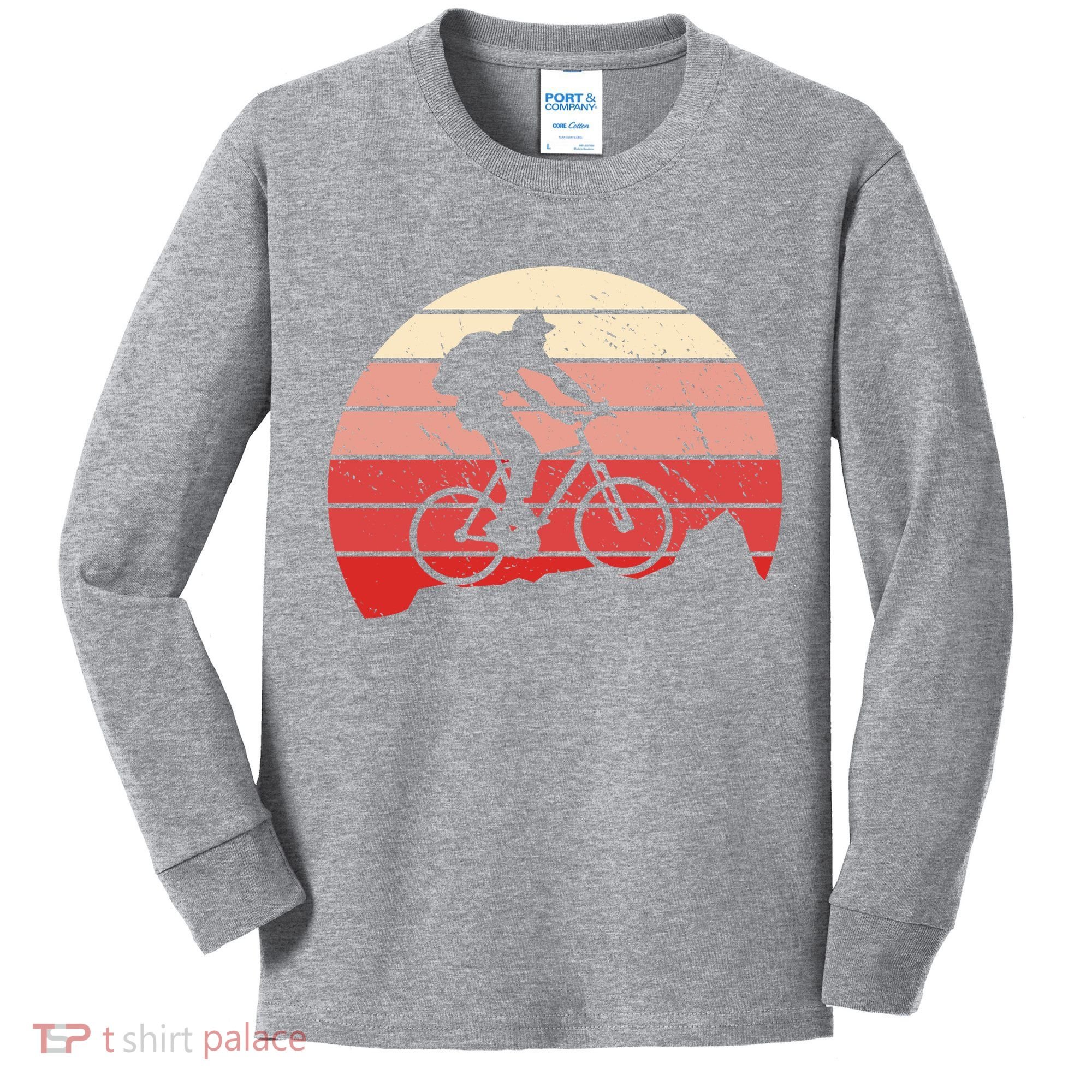 Mountain Bike Retro Kids Long Sleeve Shirt