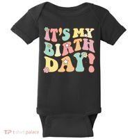 My Birthday Retro Groovy Birthday Ns Baby Bodysuit thumb 0