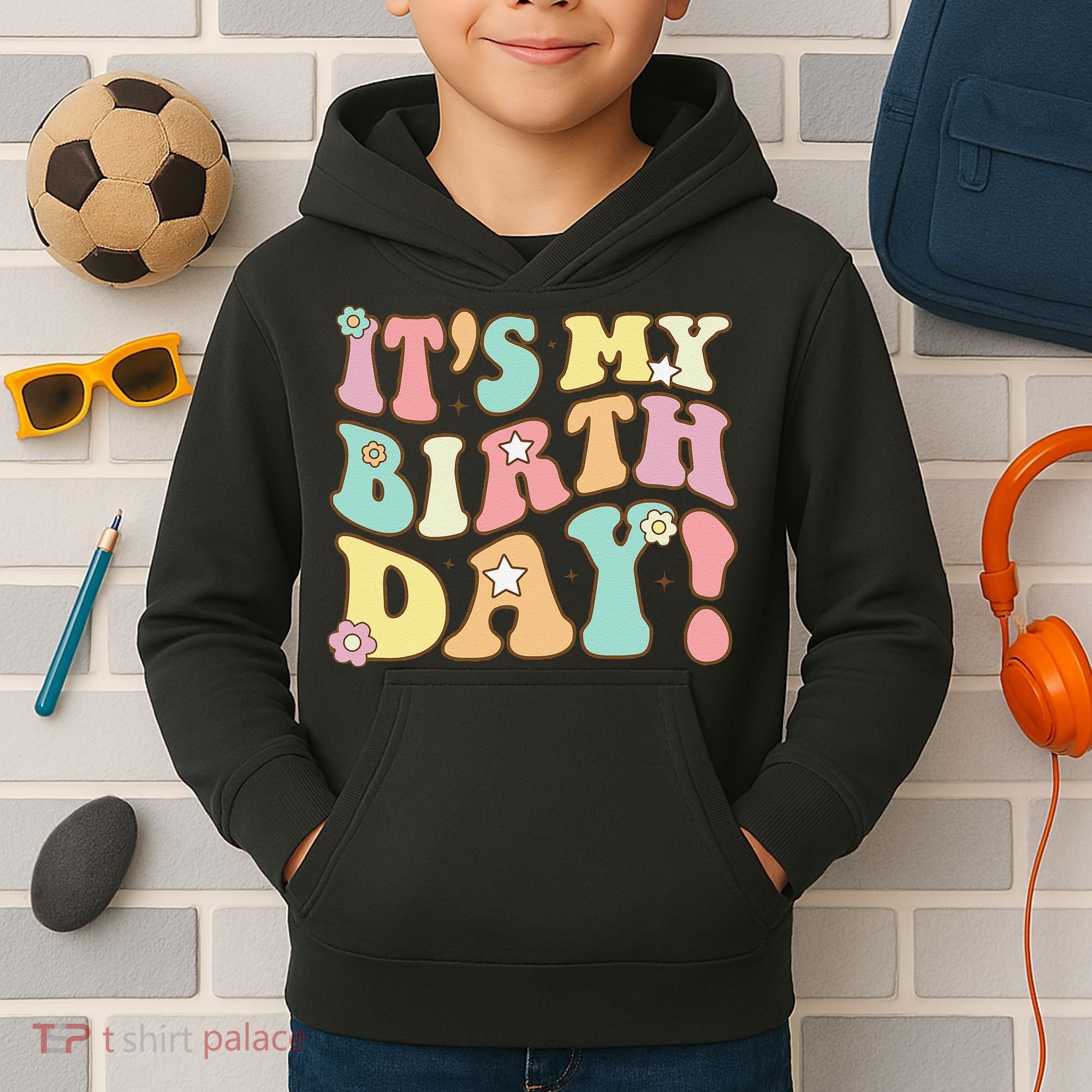 My Birthday Retro Groovy Birthday Ns Kids Hoodie