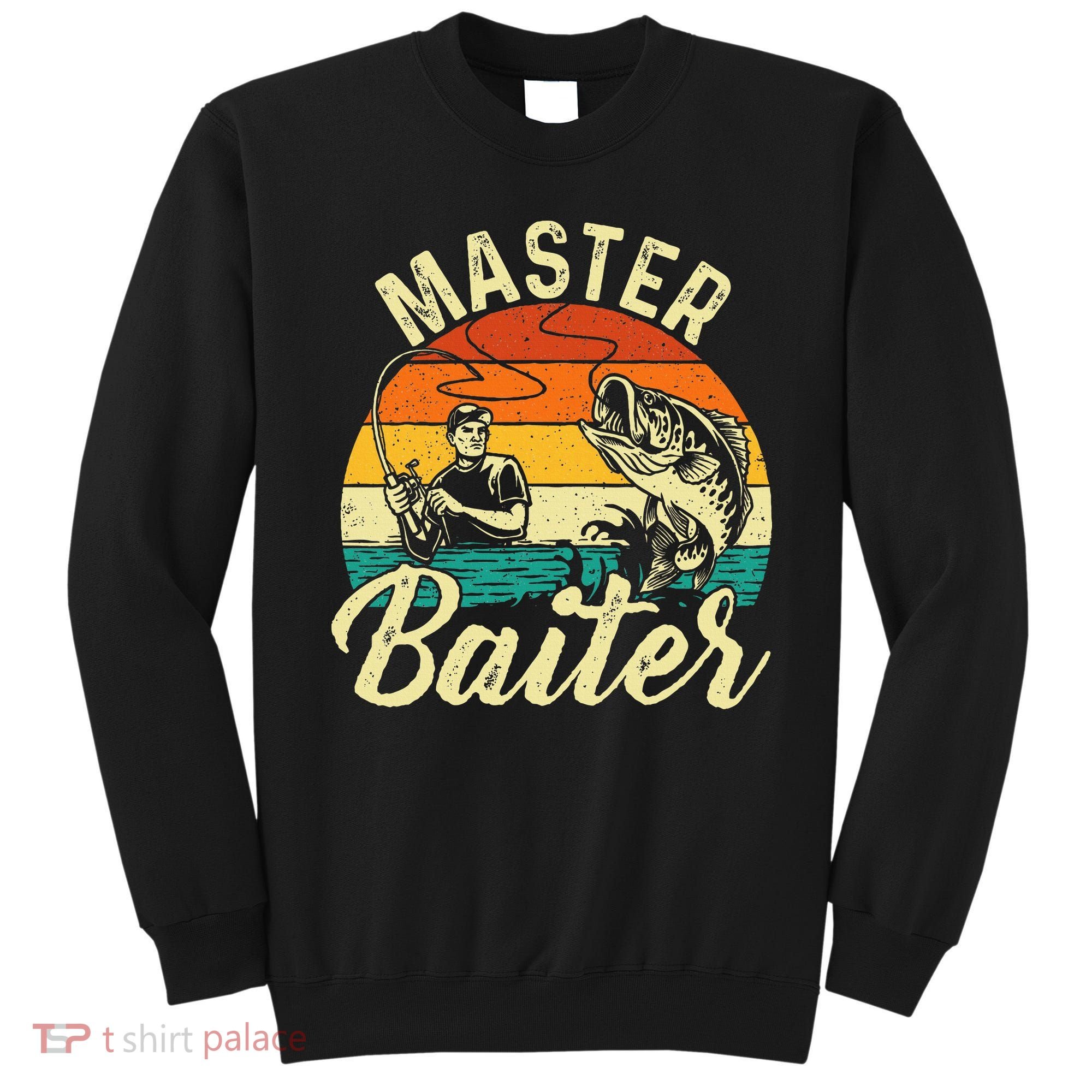 Master Baiter Retro Sunset Fishing Fish Lover Fisherman Sweatshirt